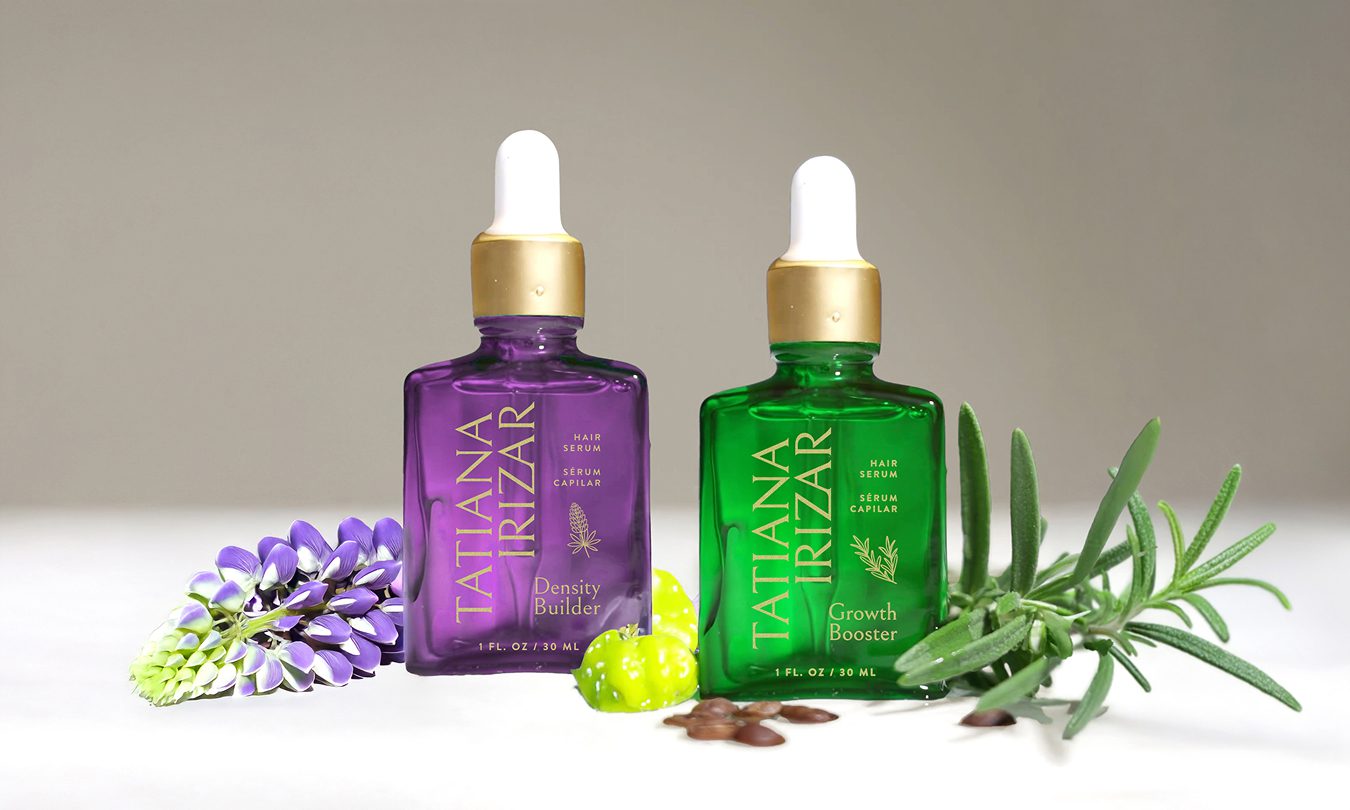 Tatiana Irizar hair serum bottles