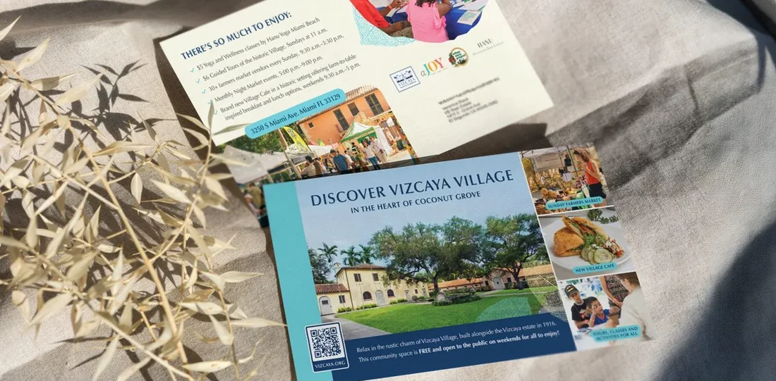 Discover Vizcaya Village community postcards and printed materials