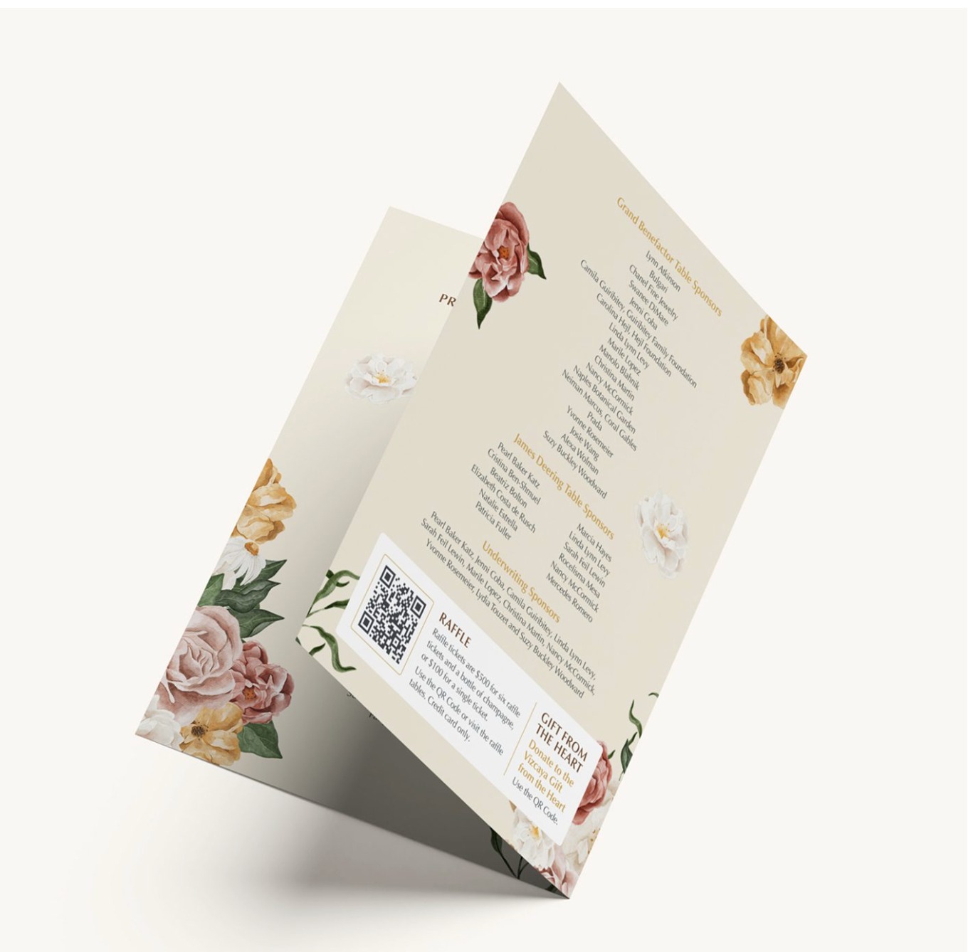 Vizcaya Preservation Luncheon reply card and envelope