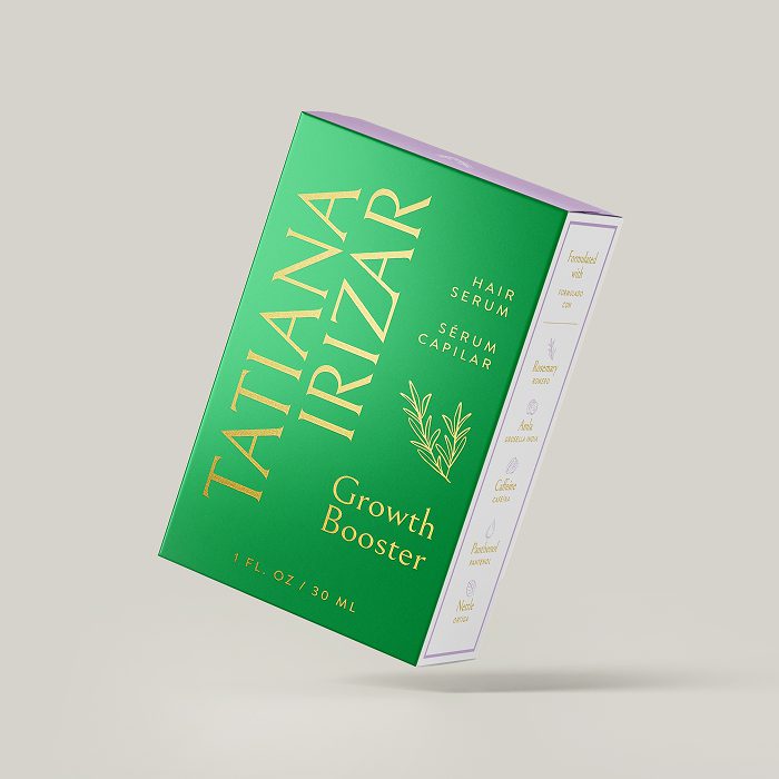 Green Tatiana Irizar Growth Booster bilingual serum box