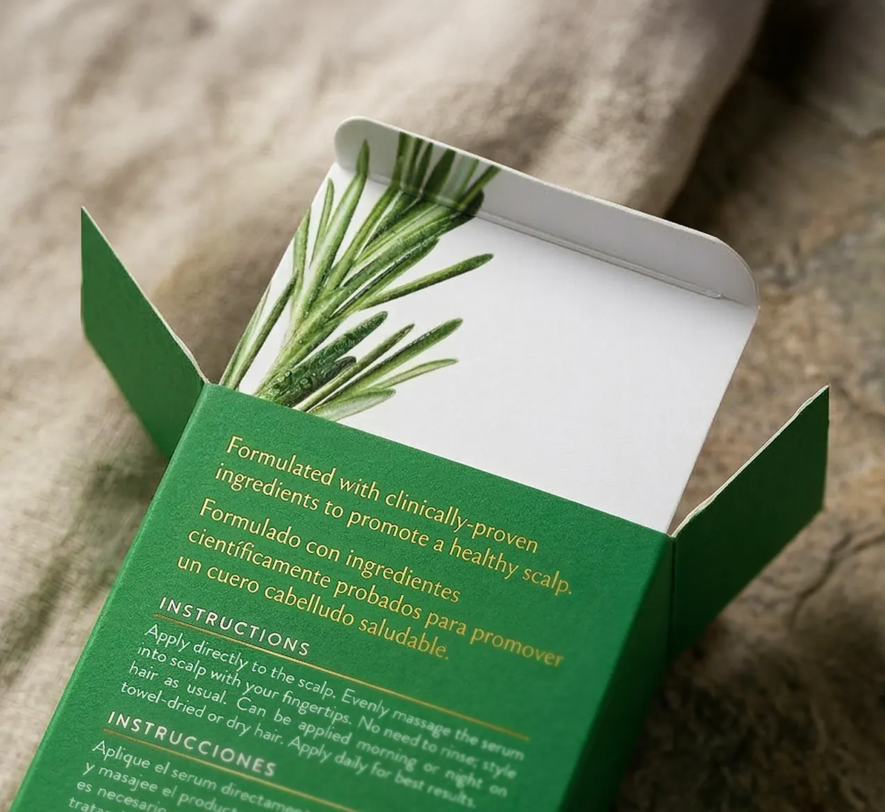 Brand identity and packaging design system shown across boxes and printed collateral