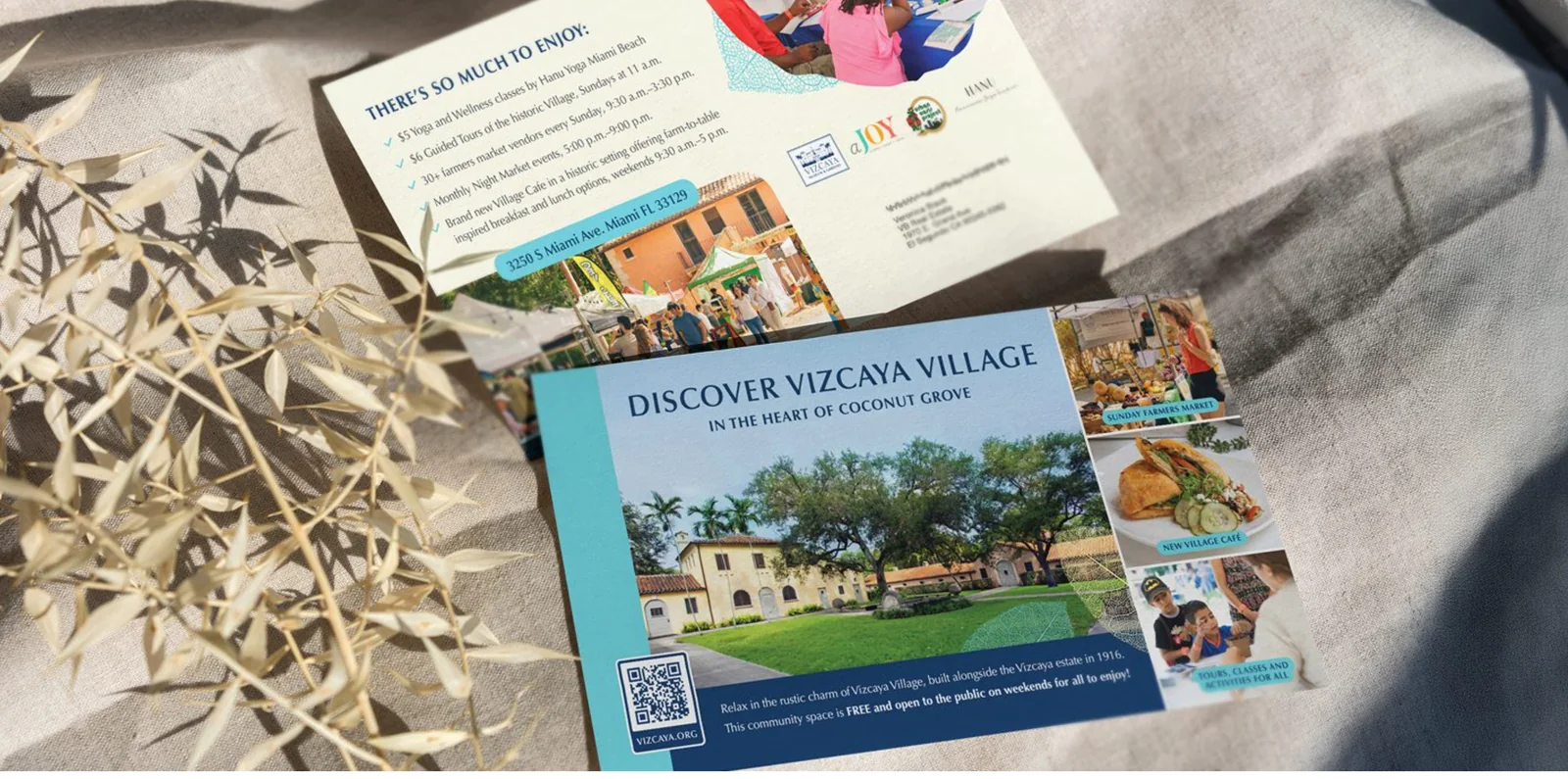 Discover Vizcaya Village community postcards and printed materials