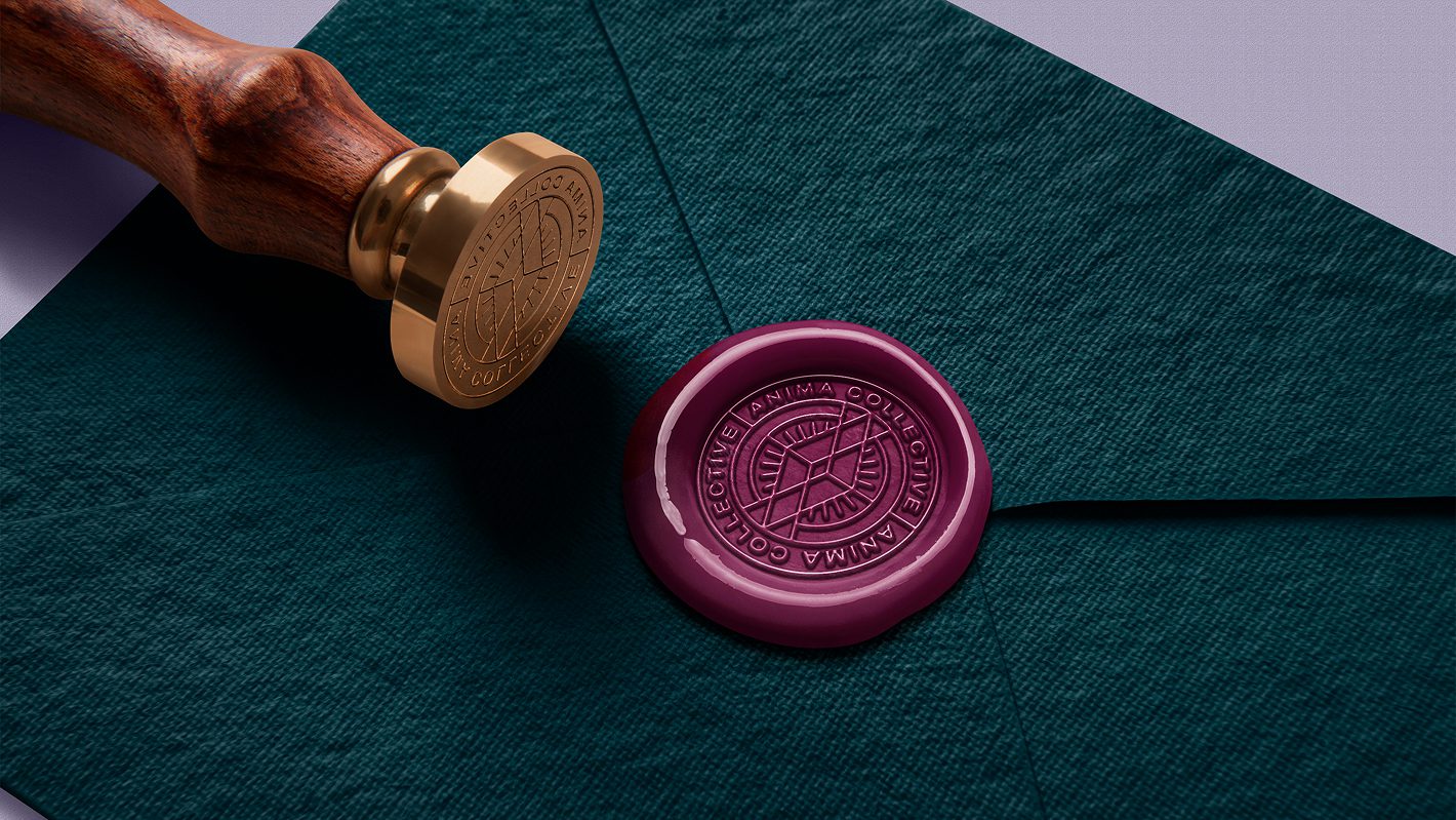 Emblem design featured in wax stamping for Anima Collective by The Copper Portico.