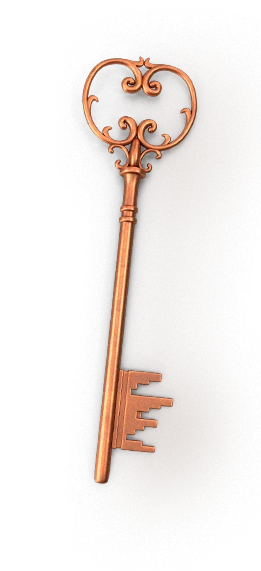 3D antique copper key