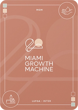 Miami Growth Machine Project Cover - a dark copper card, with the project logo in the foreground.
