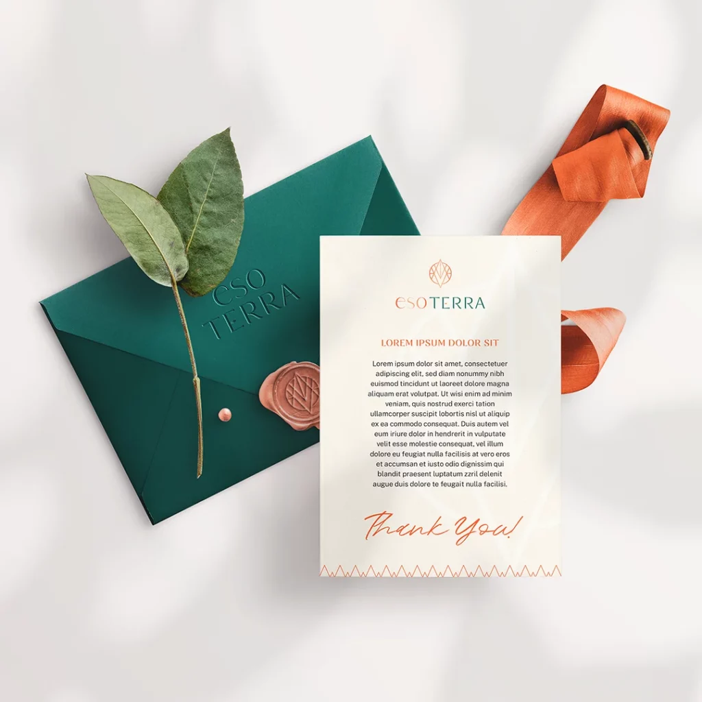 Letterhead and envelope for EsoTerra Brand Identity