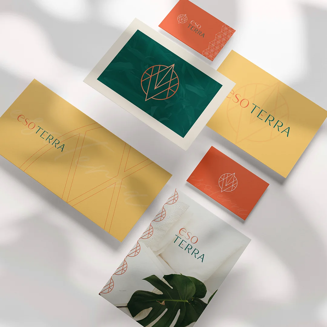 EsoTerra Brand Collaterals - set of strong and vivid colors stationery
