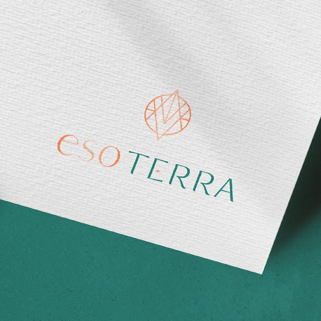 EsoTerra Logo printed in a fancy paper