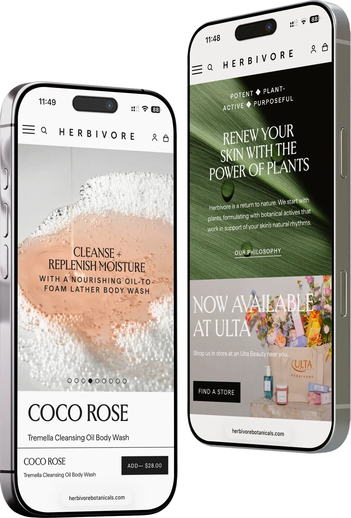 Mobile phones with product web pages